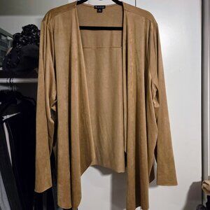 HD in Paris Faux Suede Fringe Cardigan – 3X